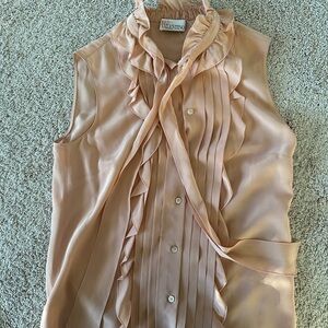 RED Valentino Women's light pink silk top with bow size XS